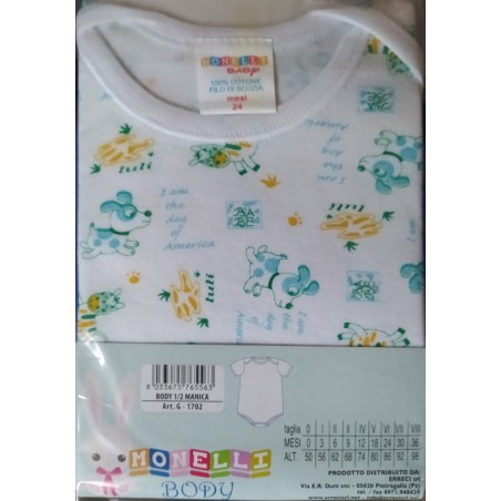 Body neonato Spalla Larga - 100% cotone filo di scozia - disponibile da 0 a 3 anni.